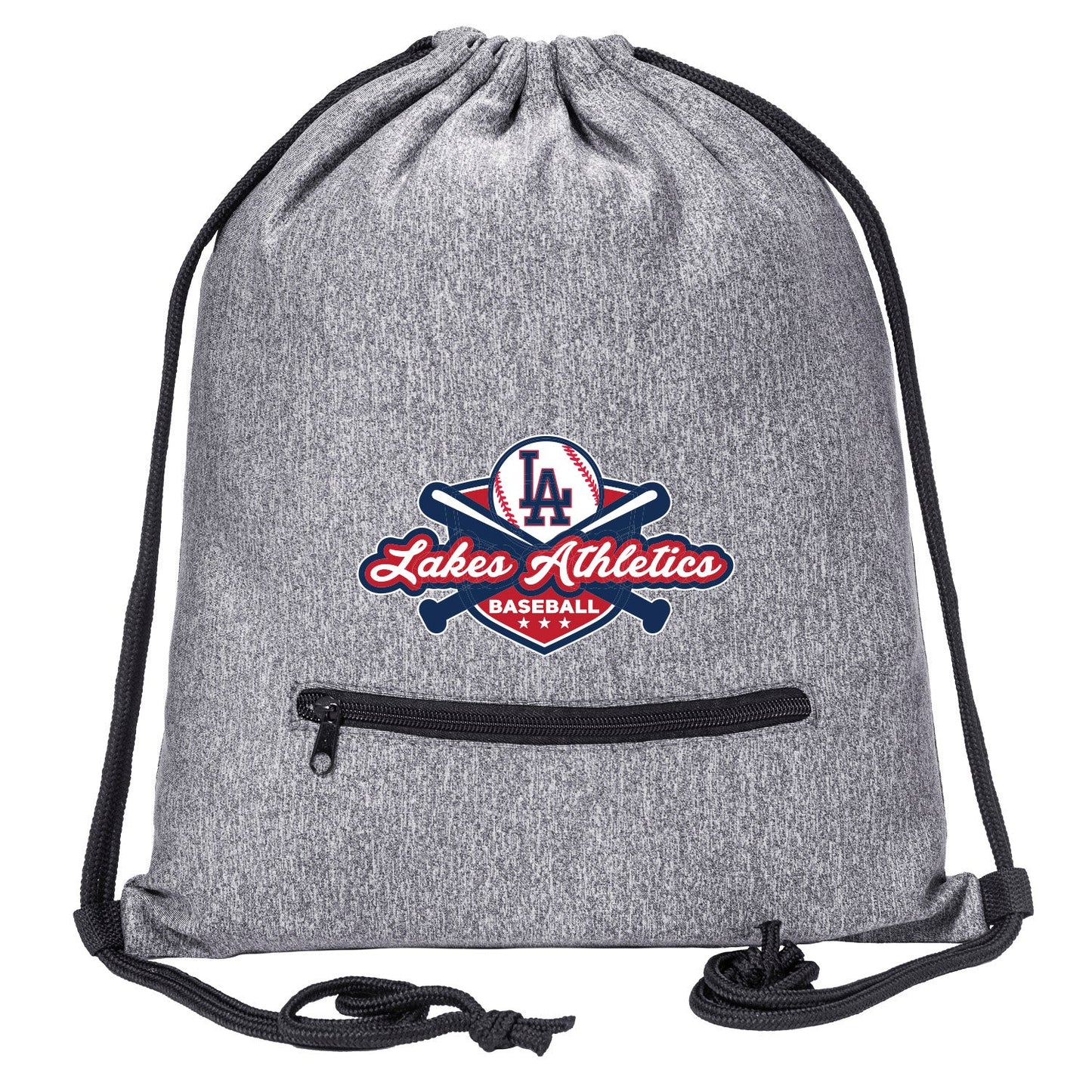 Embroidered Lakes Athletics Drawstring Bag w/ Zipper Pocket - Mato & Hash