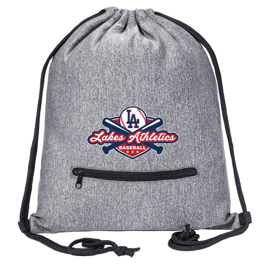 Embroidered Lakes Athletics Drawstring Bag w/ Zipper Pocket - Mato & Hash