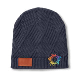 Embroidered Leeman Trellis Knit Beanie - Mato & Hash