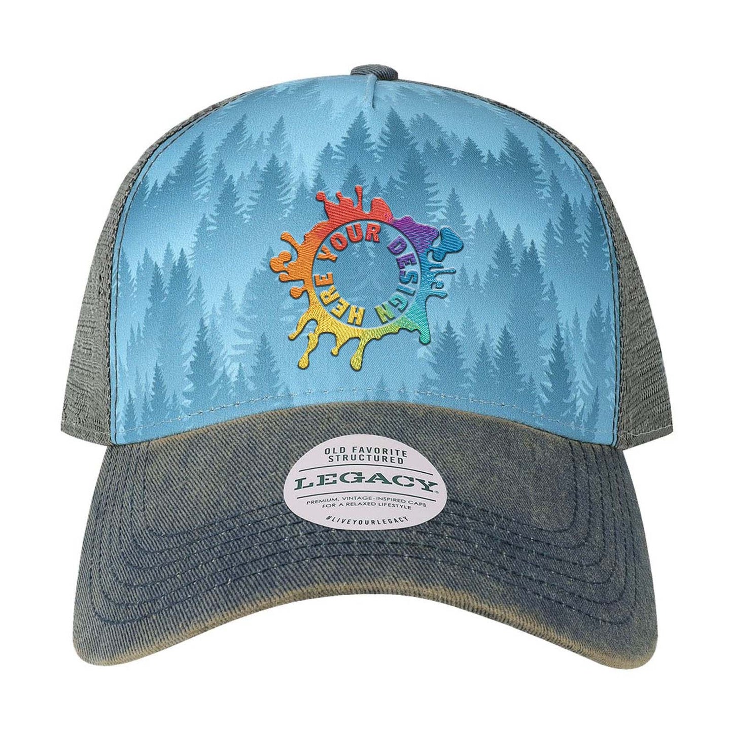 Embroidered LEGACY - Old Favorite Five-Panel Trucker Cap - Mato & Hash