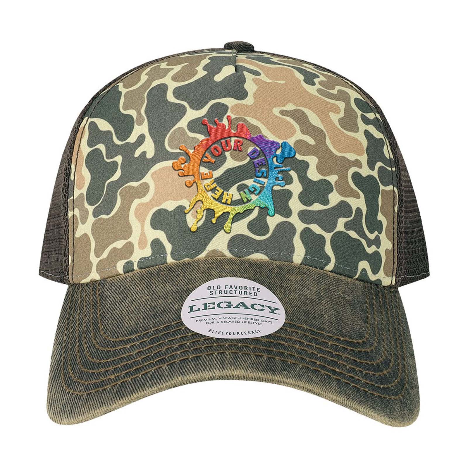 Embroidered LEGACY - Old Favorite Five-Panel Trucker Cap - Mato & Hash