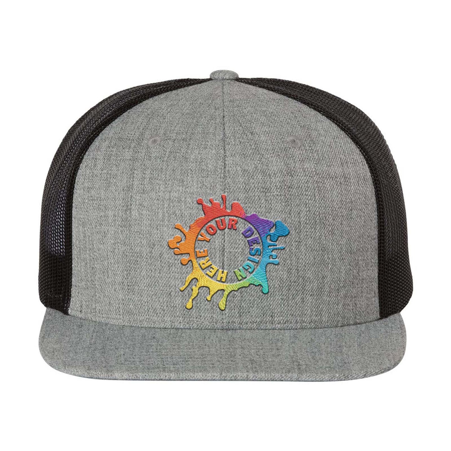 Embroidered Richardson Wool Blend Flat Bill Trucker Cap - Mato & Hash