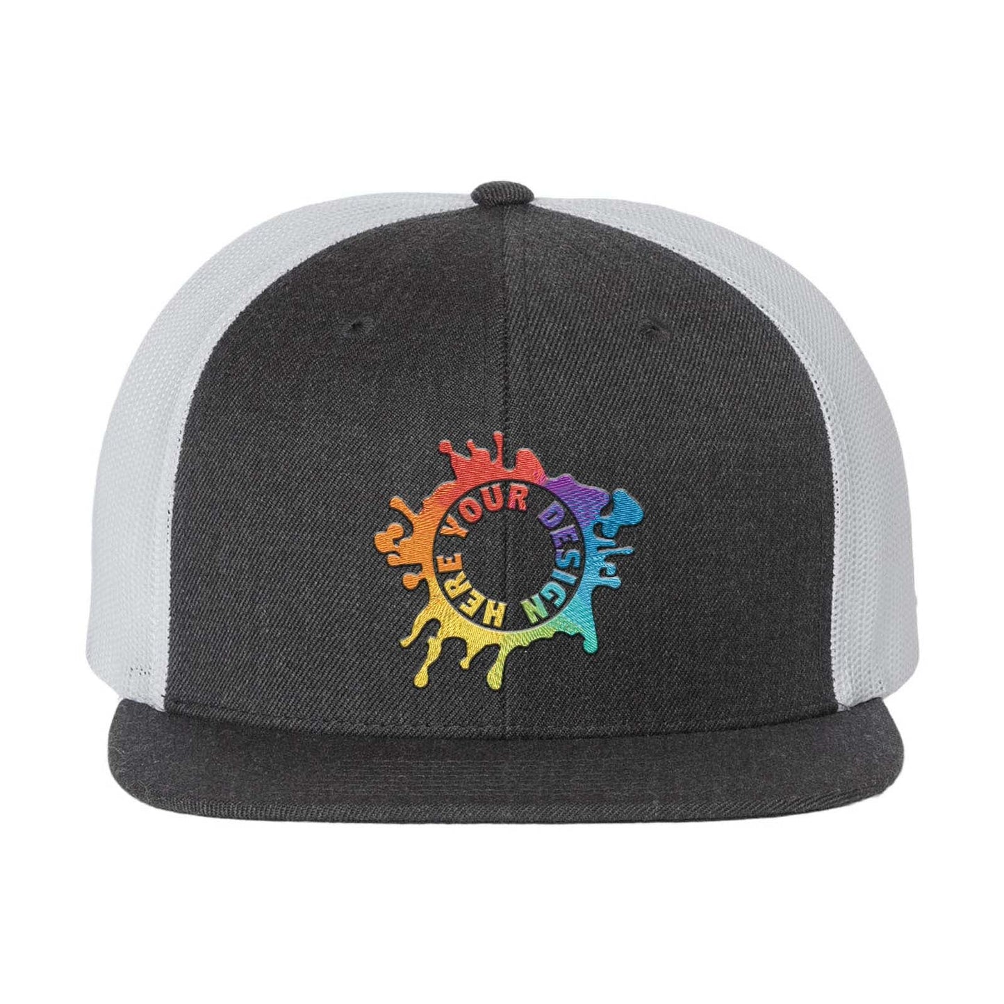 Embroidered Richardson Wool Blend Flat Bill Trucker Cap - Mato & Hash