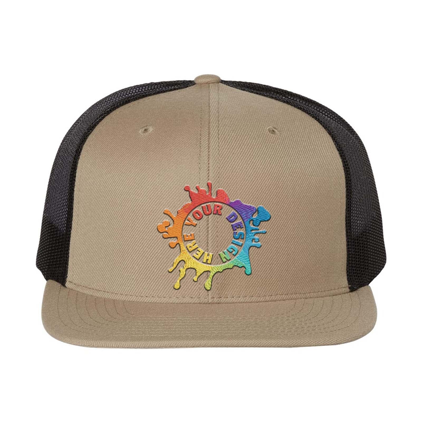 Embroidered Richardson Wool Blend Flat Bill Trucker Cap - Mato & Hash