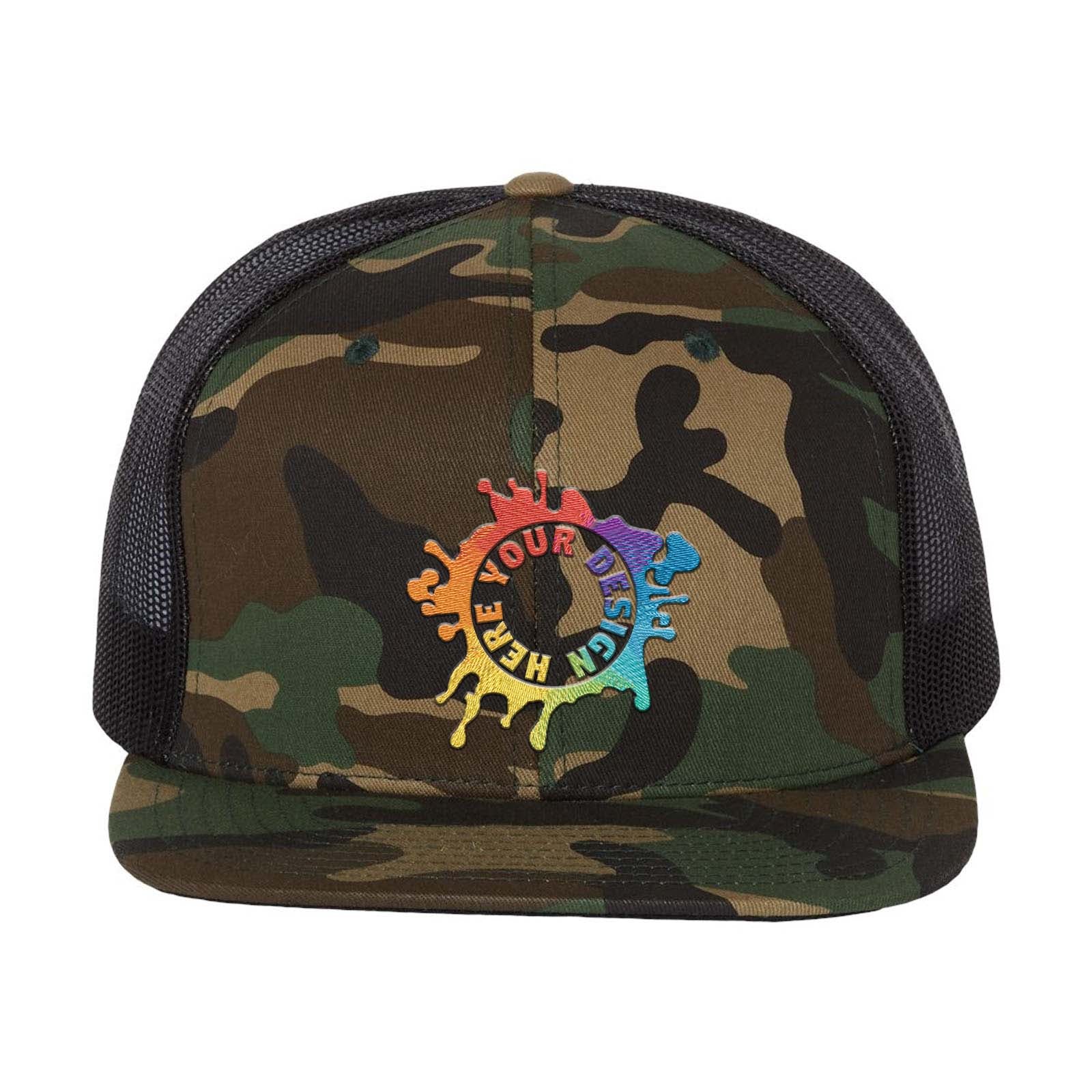 Embroidered Richardson Wool Blend Flat Bill Trucker Cap - Mato & Hash