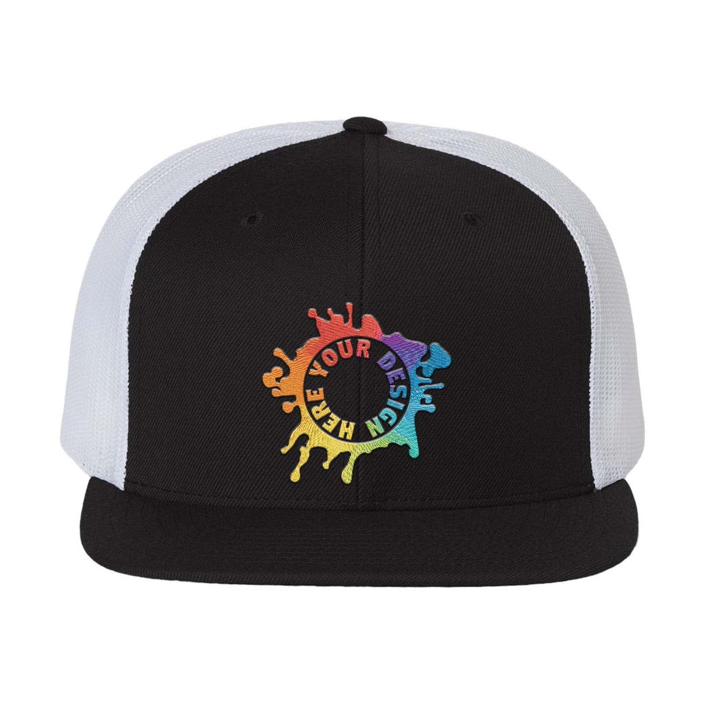 Embroidered Richardson Wool Blend Flat Bill Trucker Cap - Mato & Hash