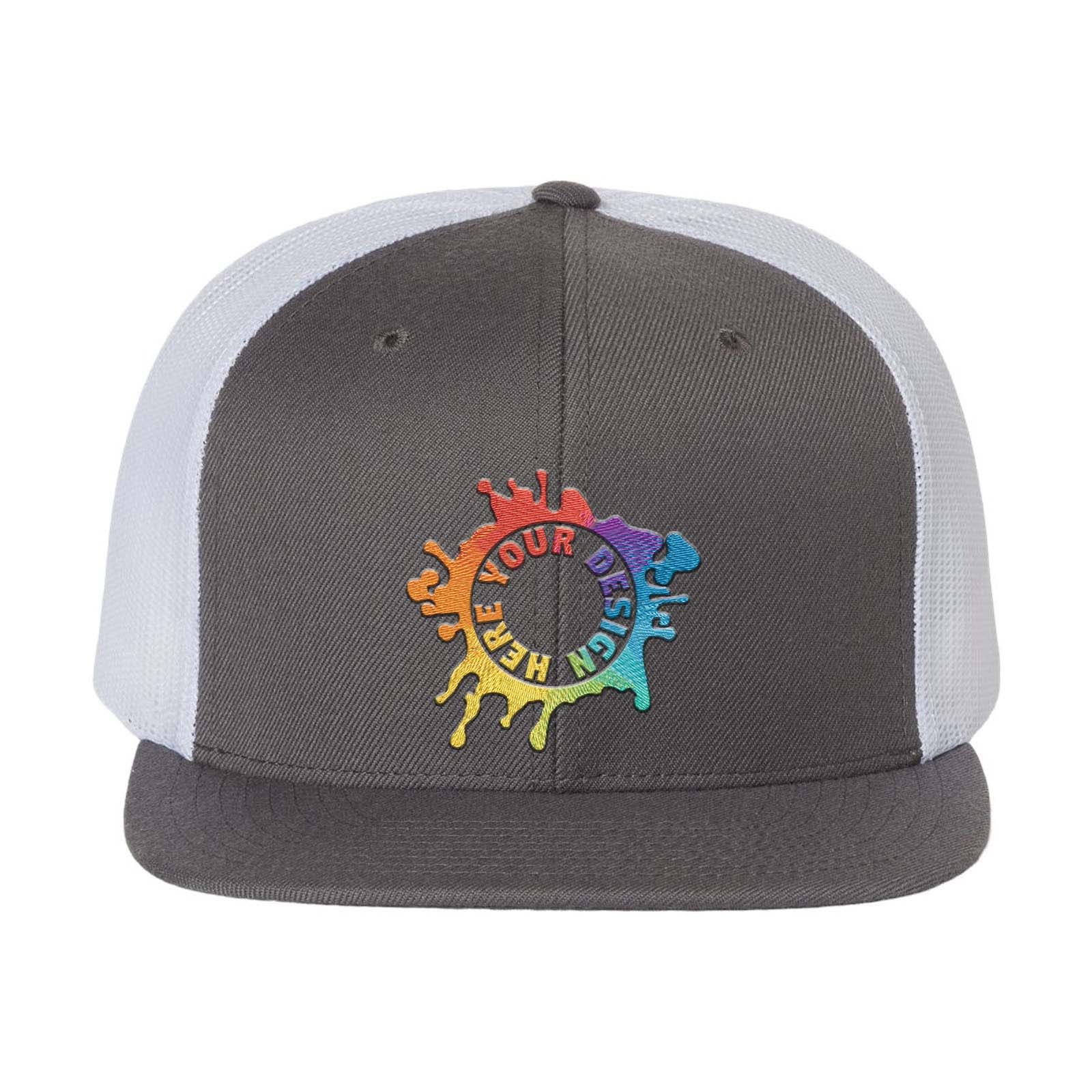 Embroidered Richardson Wool Blend Flat Bill Trucker Cap - Mato & Hash