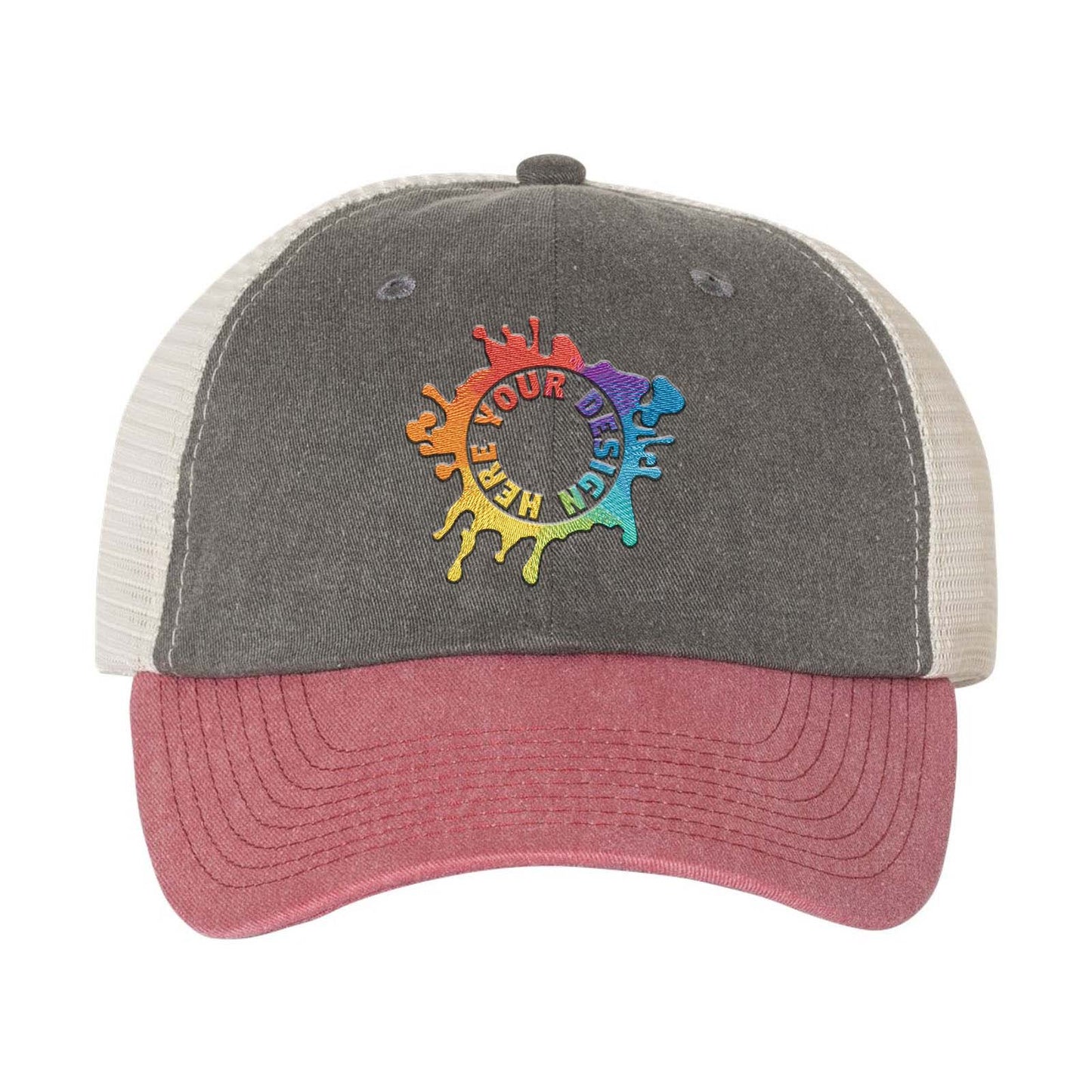 Embroidered Sportsman Pigment-Dyed Trucker Cap - Mato & Hash