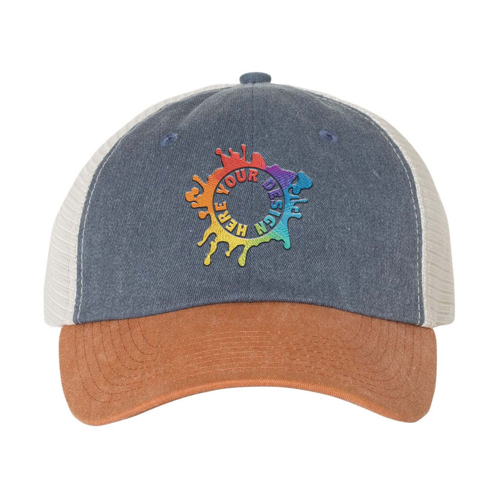 Embroidered Sportsman Pigment-Dyed Trucker Cap - Mato & Hash