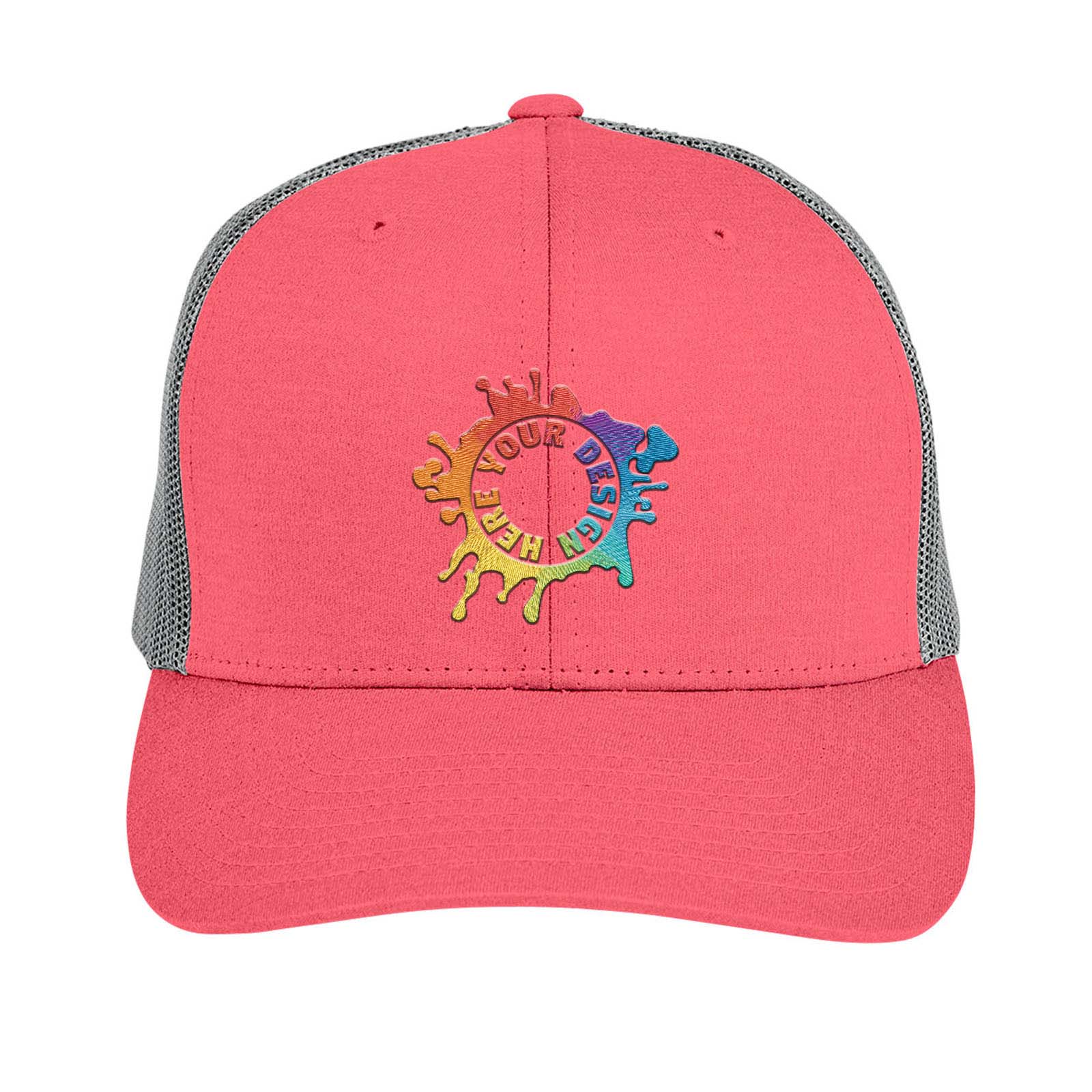 Embroidered Team 365 by Yupoong® Adult Zone Sonic Heather Trucker Cap - Mato & Hash