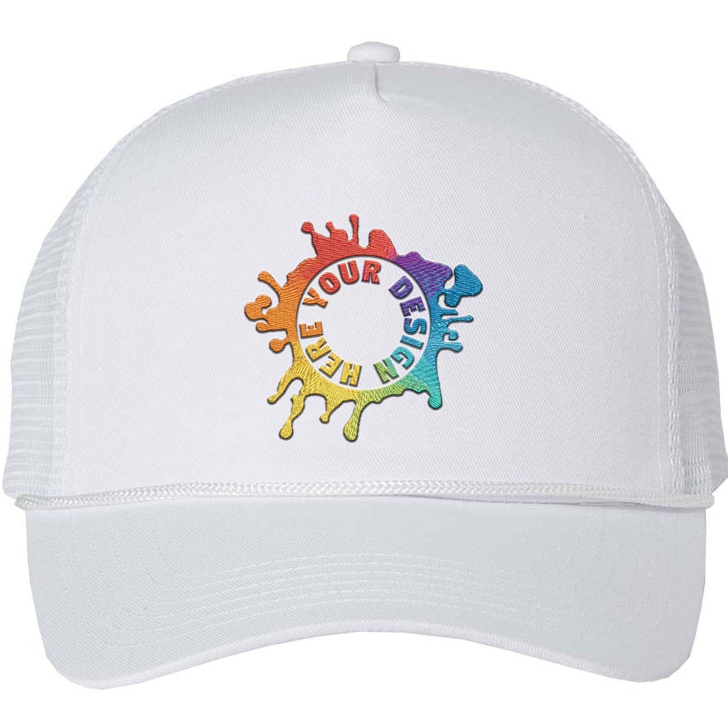Embroidered Valucap Five-Panel Mesh-Back Trucker Cap - Mato & Hash