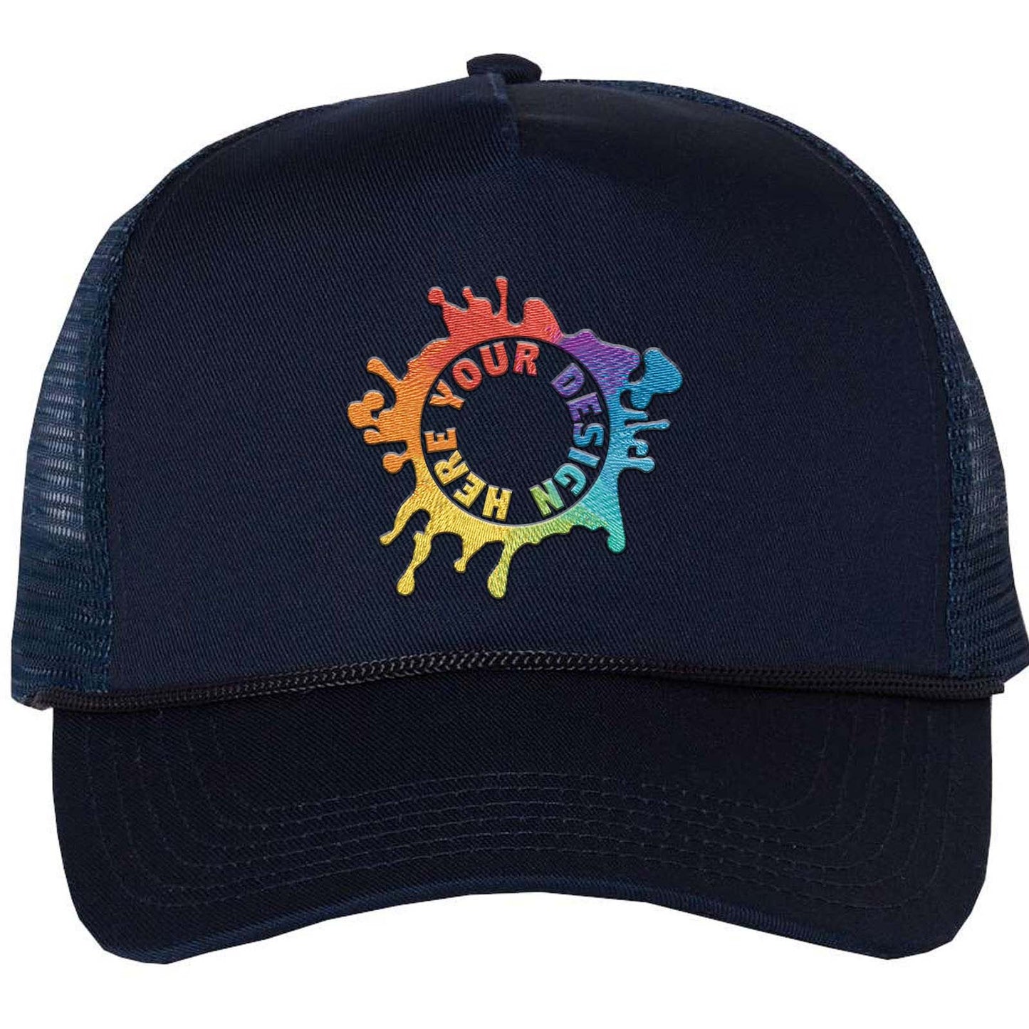 Embroidered Valucap Five-Panel Mesh-Back Trucker Cap - Mato & Hash