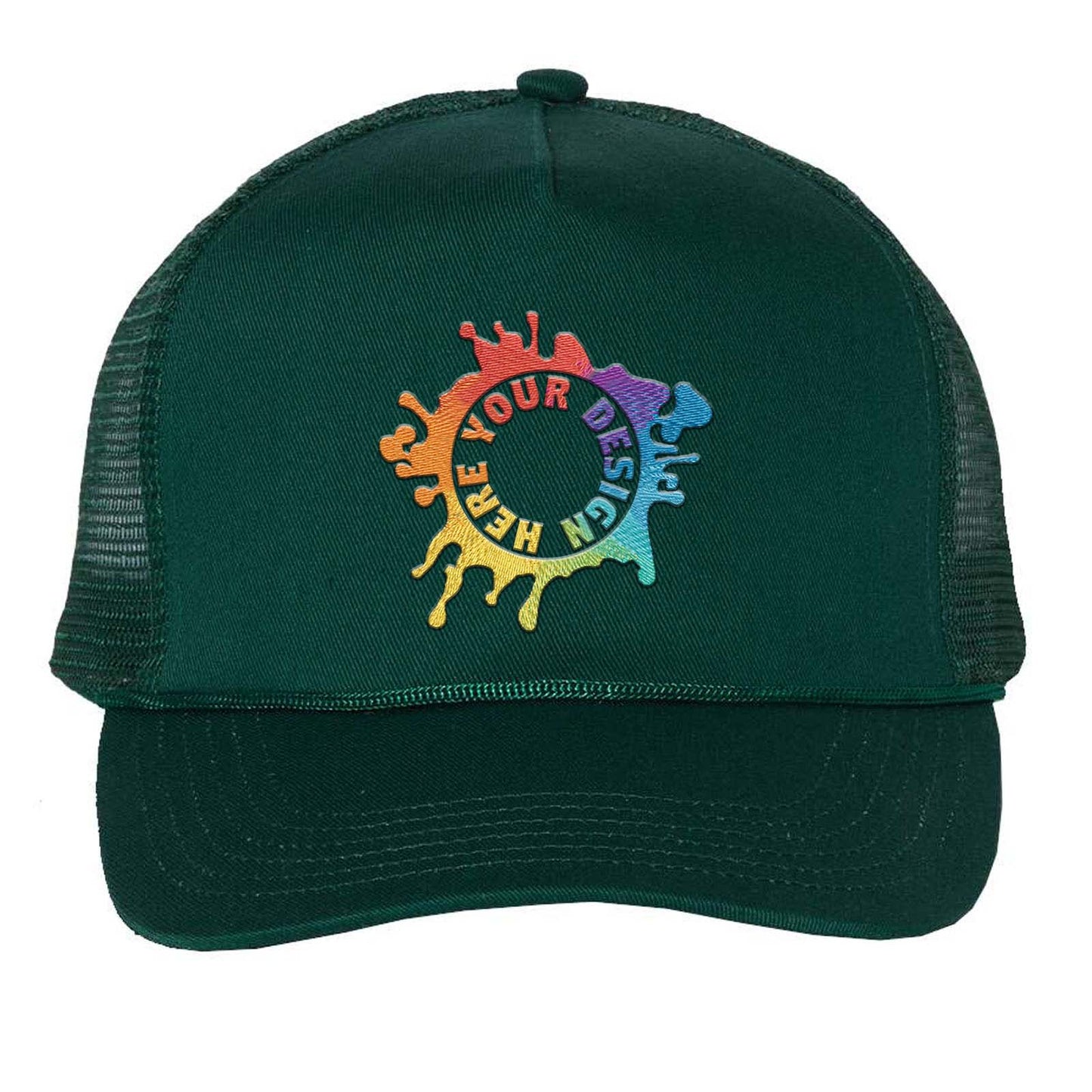 Embroidered Valucap Five-Panel Mesh-Back Trucker Cap - Mato & Hash