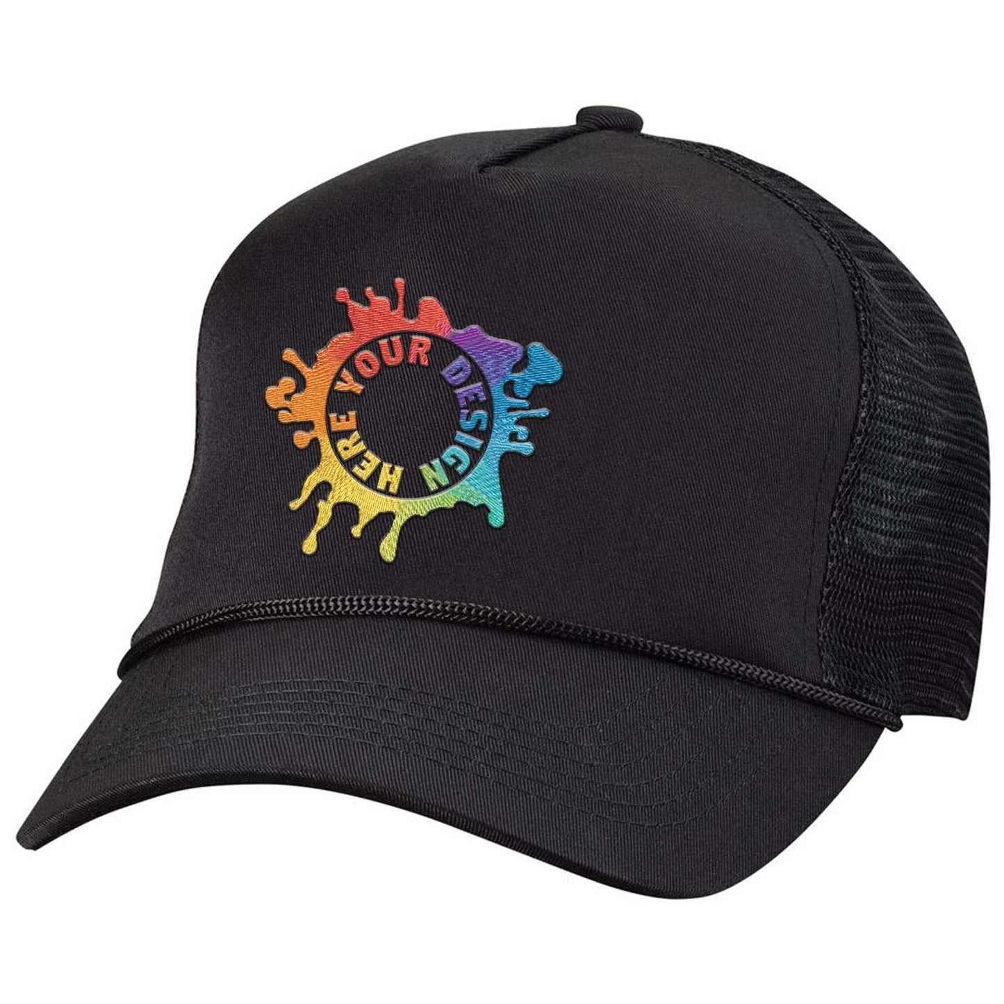 Embroidered Valucap Five-Panel Mesh-Back Trucker Cap - Mato & Hash
