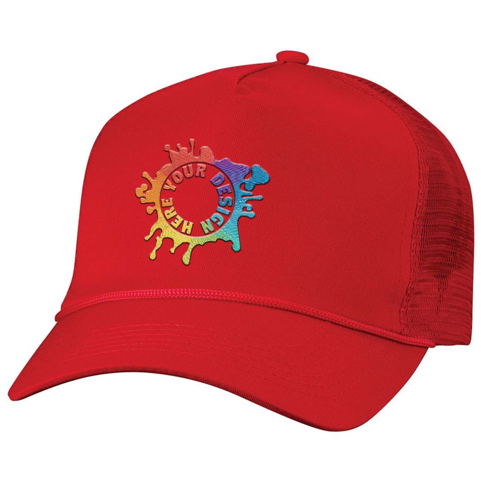 Embroidered Valucap Five-Panel Mesh-Back Trucker Cap - Mato & Hash