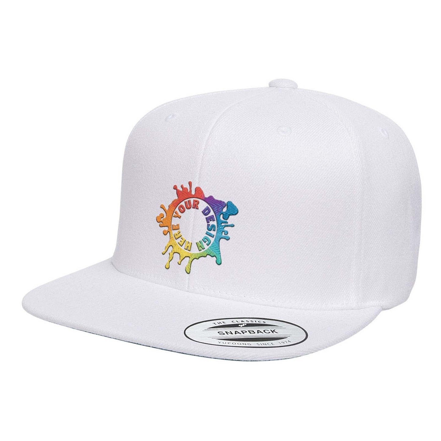 Embroidered Yupoong Adult 6-Panel Structured Flat Visor Classic Snapback - Mato & Hash
