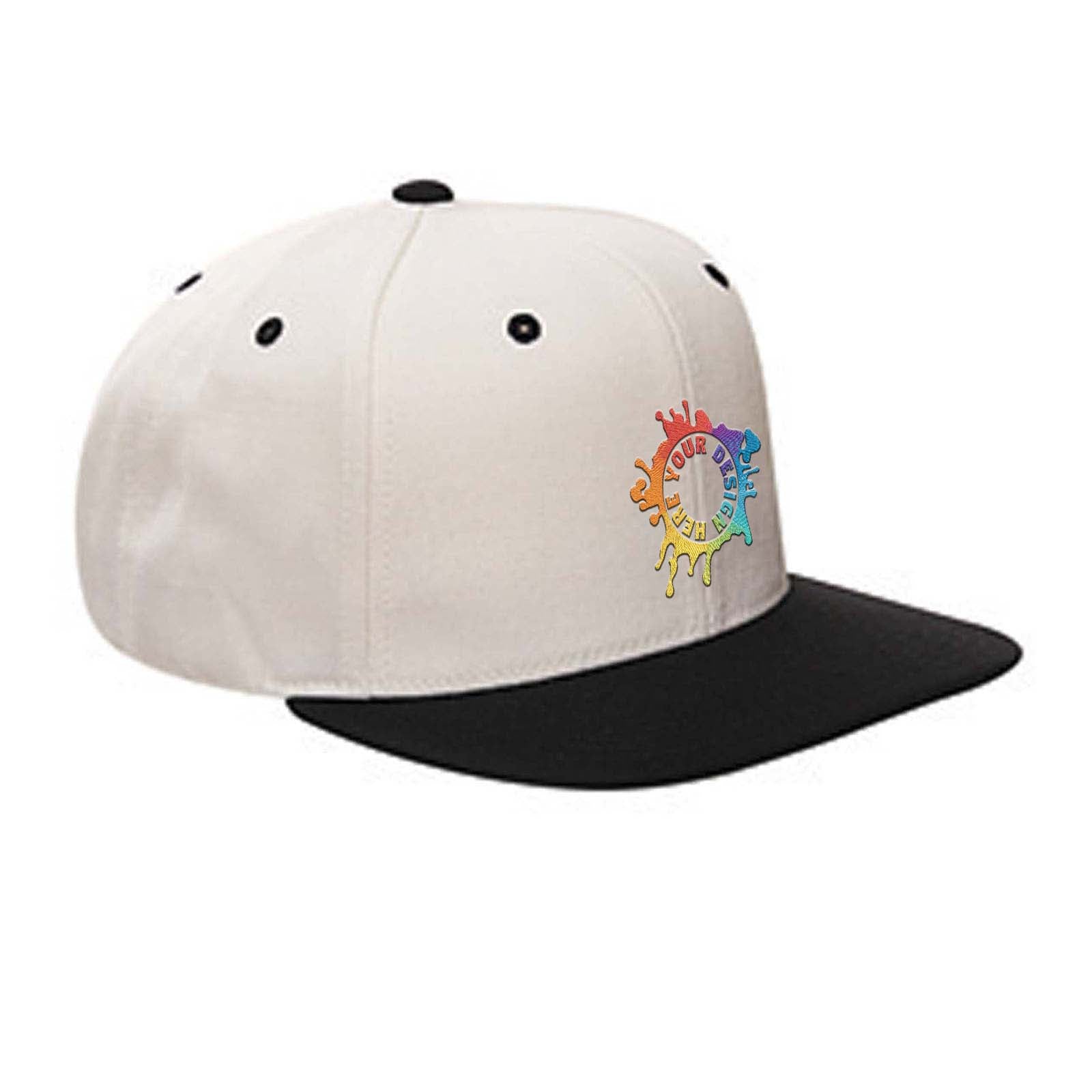 Embroidered Yupoong Adult 6-Panel Structured Flat Visor Classic Snapback - Mato & Hash