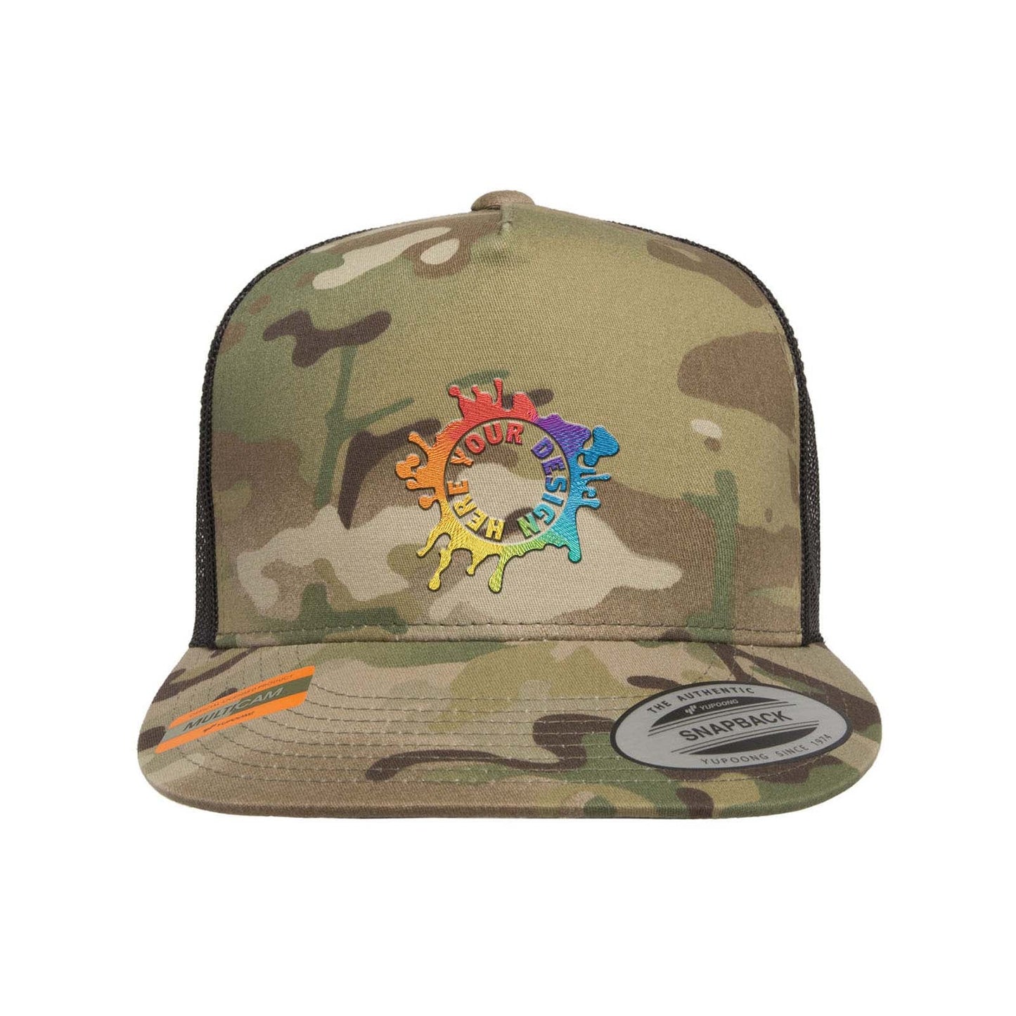 Embroidered Yupoong Classics™ Adult 5-Panel Multicam® Trucker Cap - Mato & Hash