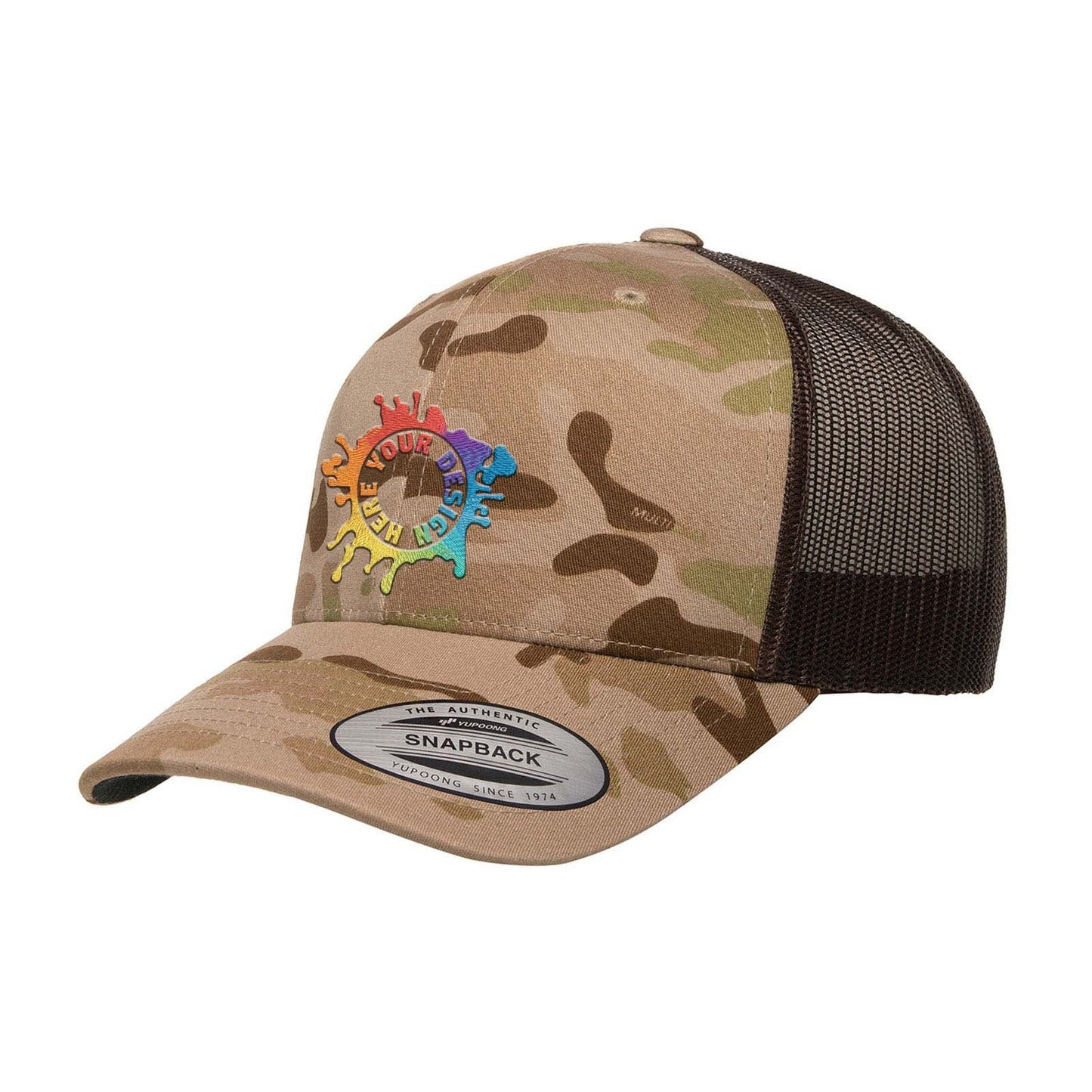Embroidered Yupoong YP Classics® Retro Trucker Multicam® Snapback - Mato & Hash