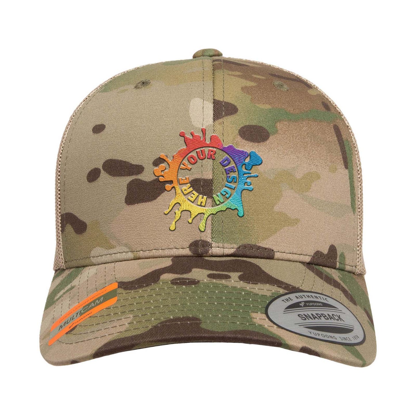 Embroidered Yupoong YP Classics® Retro Trucker Multicam® Snapback - Mato & Hash