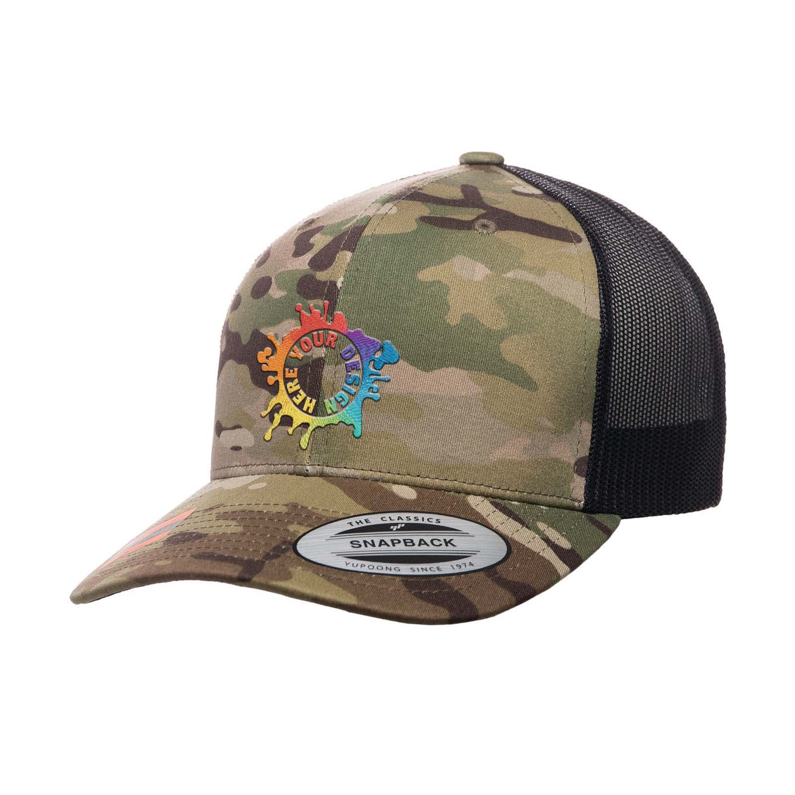 Embroidered Yupoong YP Classics® Retro Trucker Multicam® Snapback - Mato & Hash
