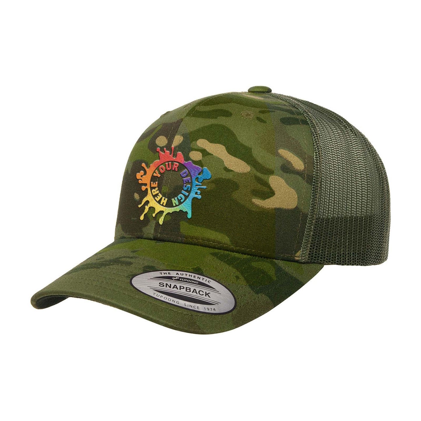 Embroidered Yupoong YP Classics® Retro Trucker Multicam® Snapback - Mato & Hash