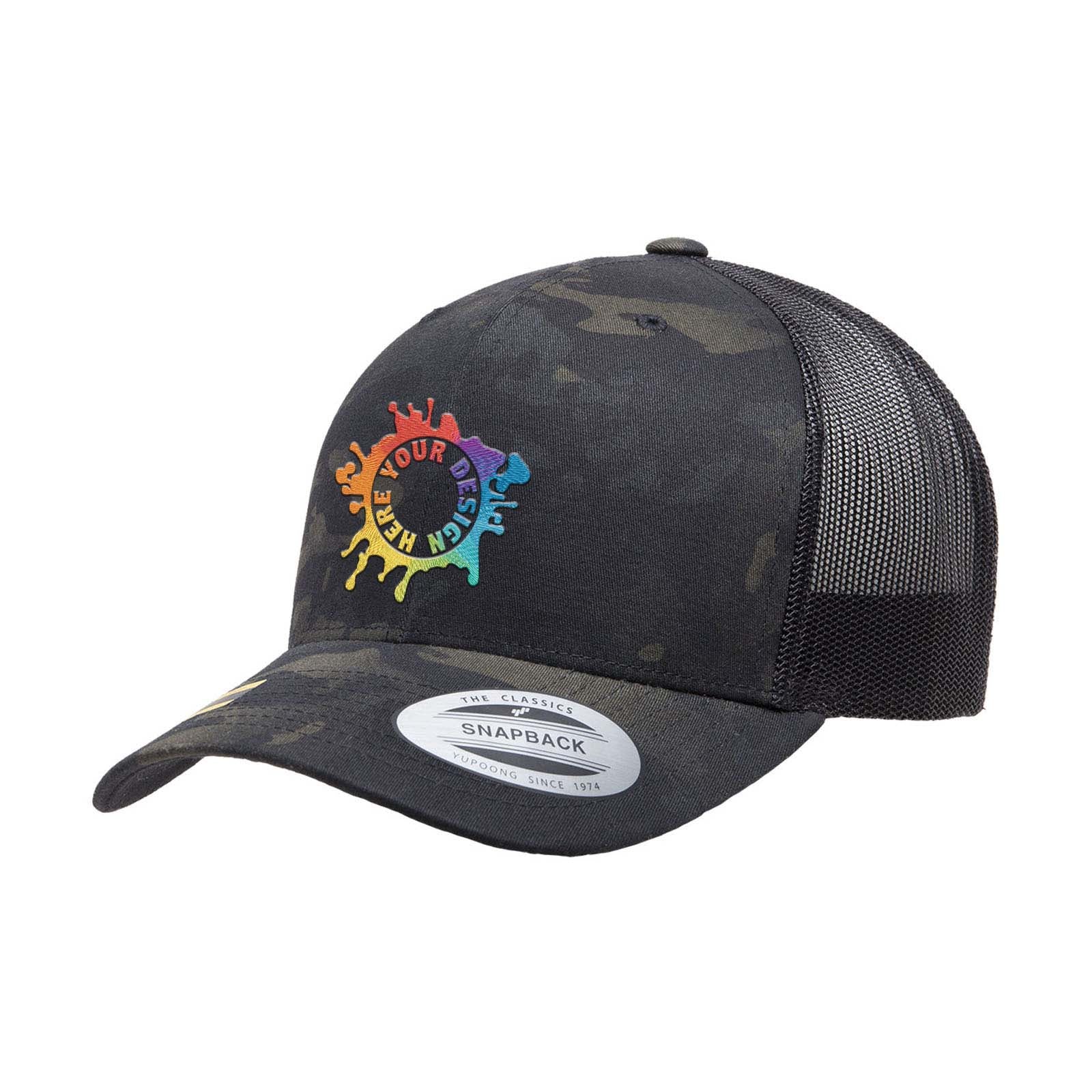 Embroidered Yupoong YP Classics® Retro Trucker Multicam® Snapback - Mato & Hash