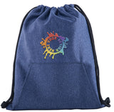 Embroidery Mélange Drawstring Gym Bag With Quick-Access Pocket