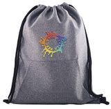 Embroidery Mélange Drawstring Gym Bag With Quick-Access Pocket - Mato & Hash