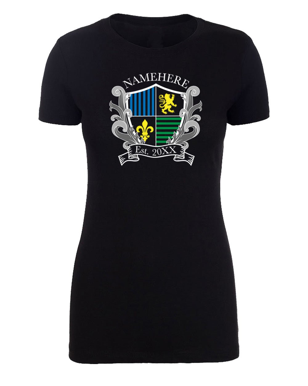 Family Crest Full Color Custom Name & Year Womens T Shirts - Mato & Hash