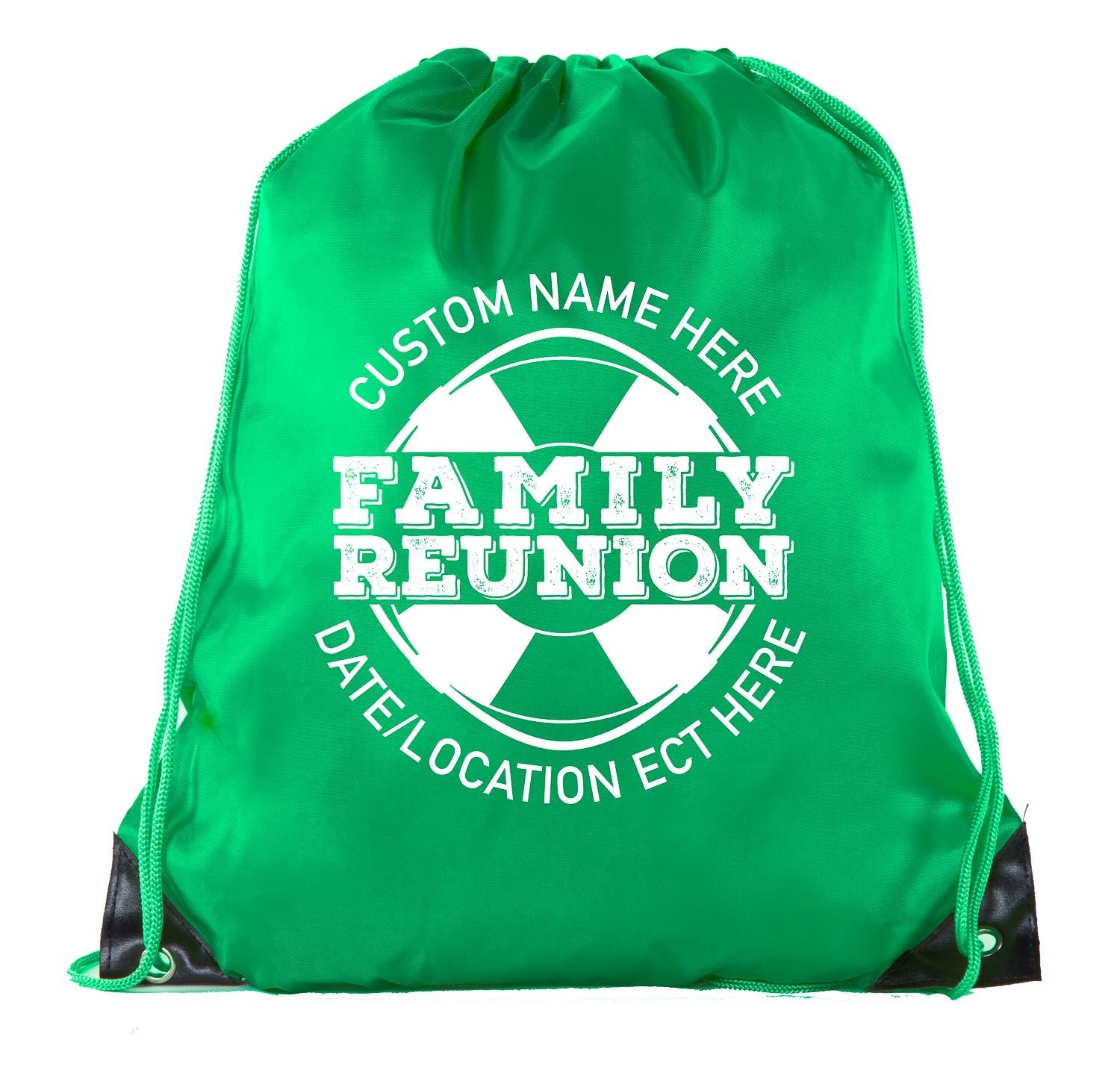 Family Reunion Life Ring Custom Name & Date Polyester Drawstring Bag - Mato & Hash