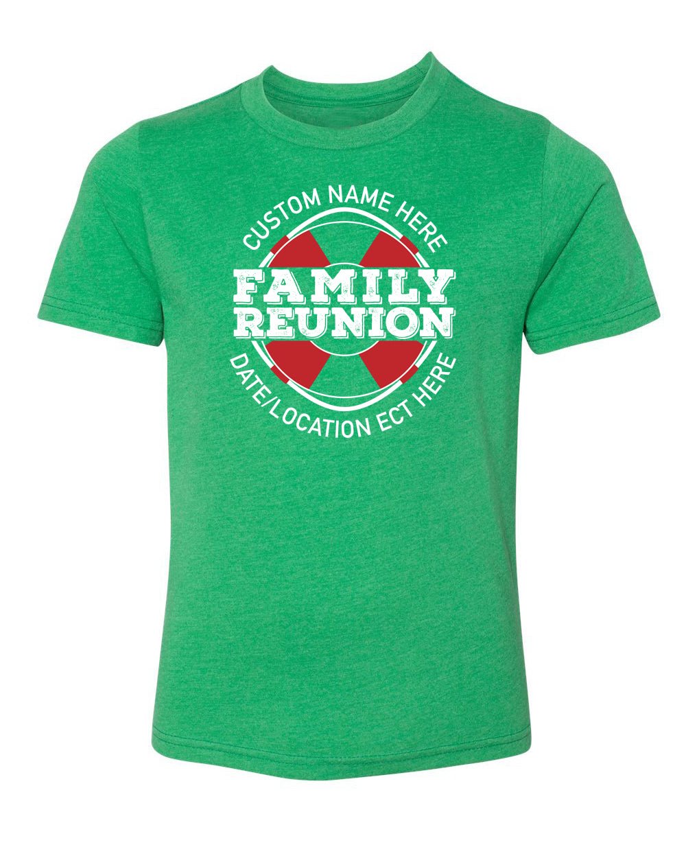 Family Reunion Life Ring Full Color Custom Name & Date Kids T Shirts - Mato & Hash