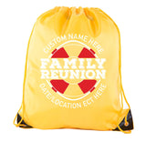 Family Reunion Life Ring Full Color Custom Name & Date Polyester Drawstring Bag - Mato & Hash