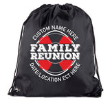 Family Reunion Life Ring Full Color Custom Name & Date Polyester Drawstring Bag