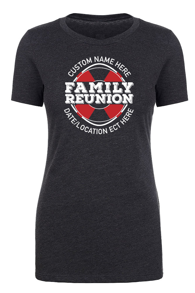 Family Reunion Life Ring Full Color Custom Name & Date Womens T Shirts - Mato & Hash