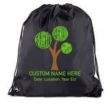 Family Reunion Tree Custom Name & Date Polyester Drawstring Bag