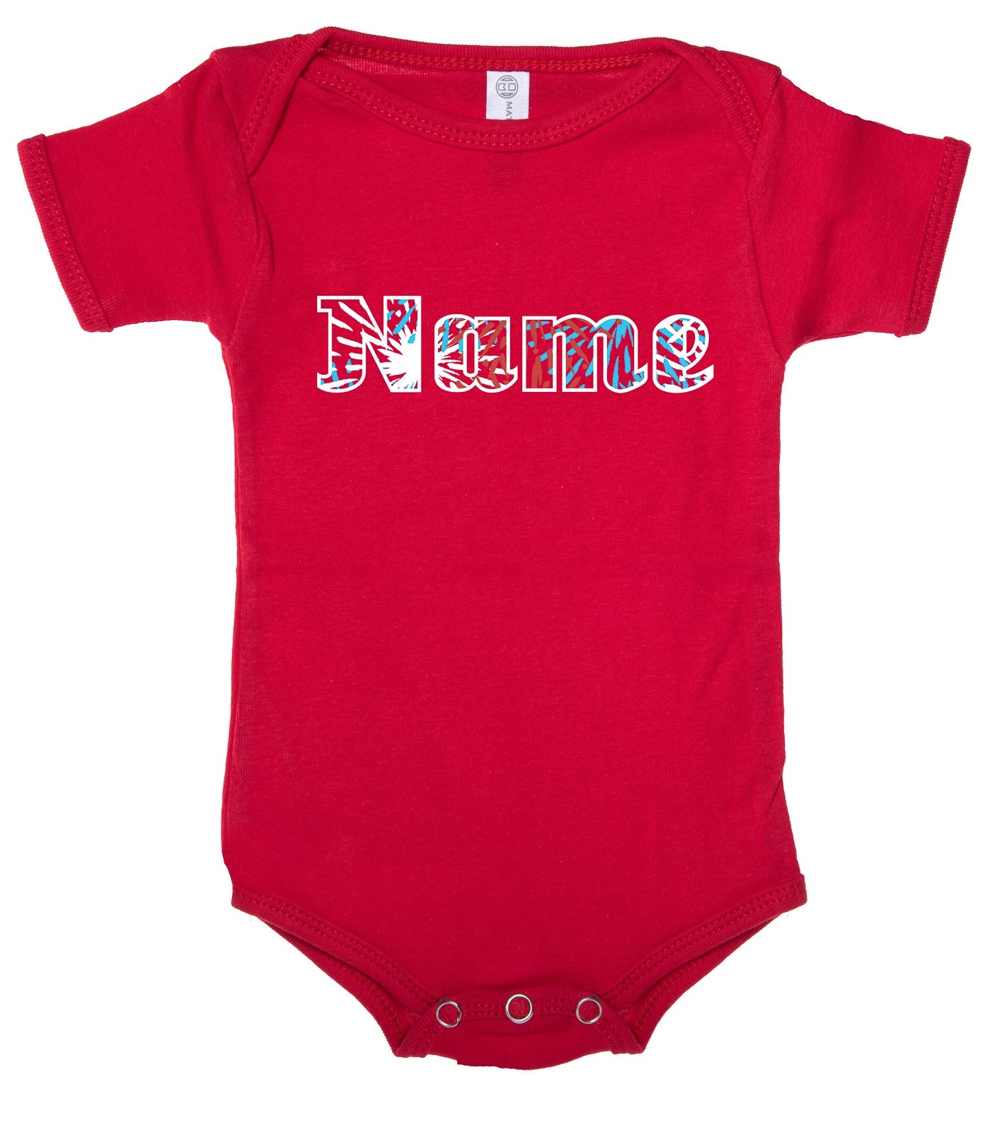 Fireworks Text Custom Name 4th of July Cotton Baby Romper - Mato & Hash