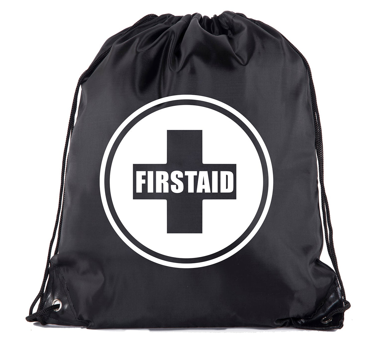 First Aid Symbol - Circle - Polyester Drawstring Bag - Mato & Hash