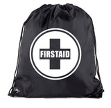 First Aid Symbol - Circle - Polyester Drawstring Bag