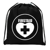 First Aid Symbol in Heart Heart Mini Polyester Cinch Bag