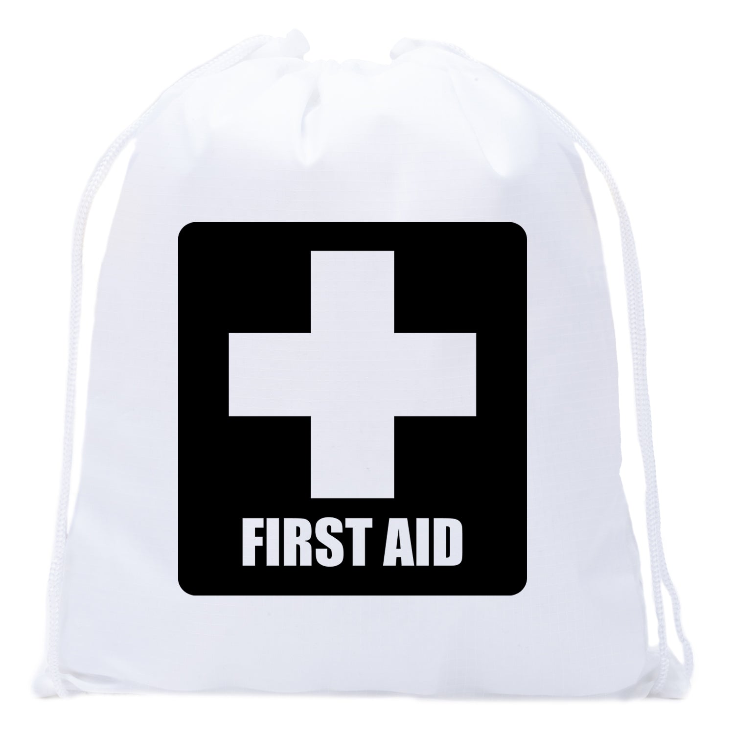 First Aid Symbol - Square - Mini Polyester Drawstring Bag - Mato & Hash
