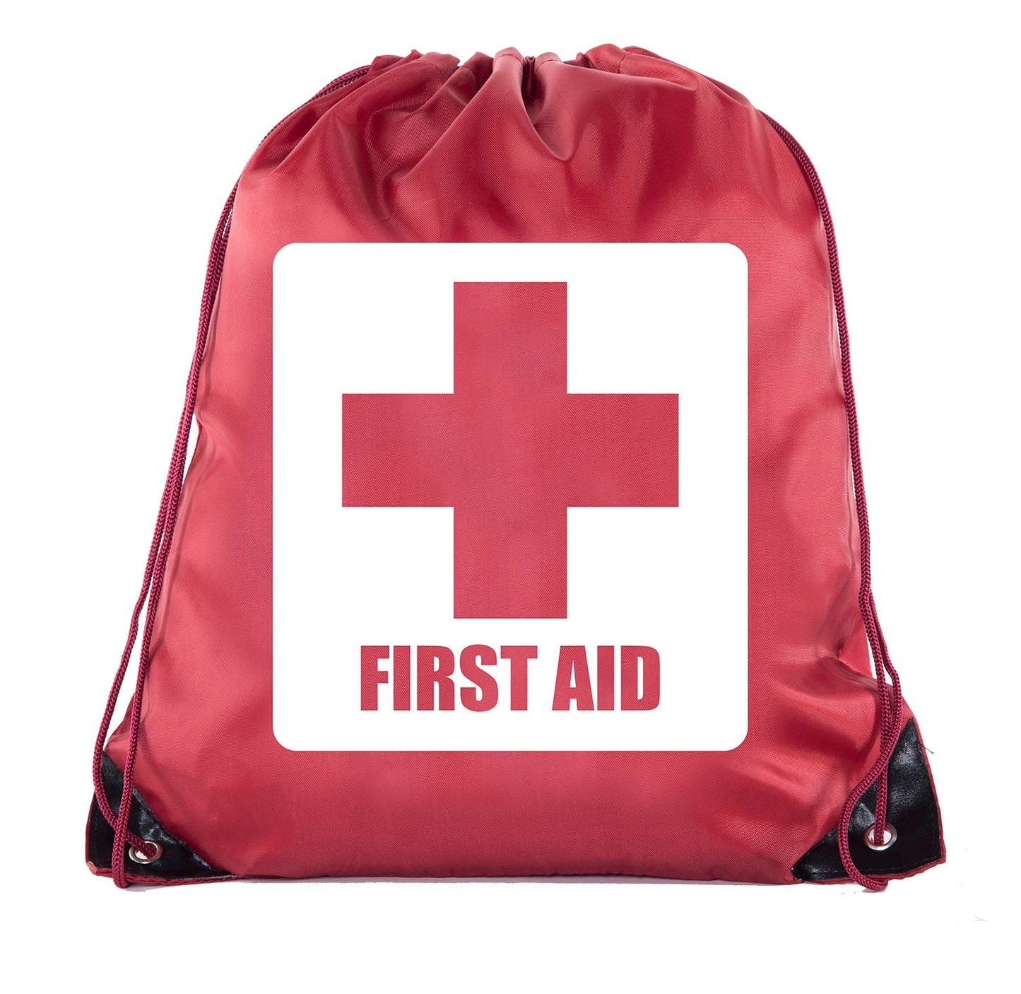 First Aid Symbol - Square - Polyester Drawstring Bag - Mato & Hash
