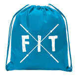 Fit - Crossed Barbells Mini Polyester Drawstring Bag