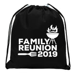 Flaming Grill - Family Reunion Custom Year Mini Polyester Drawstring Bag