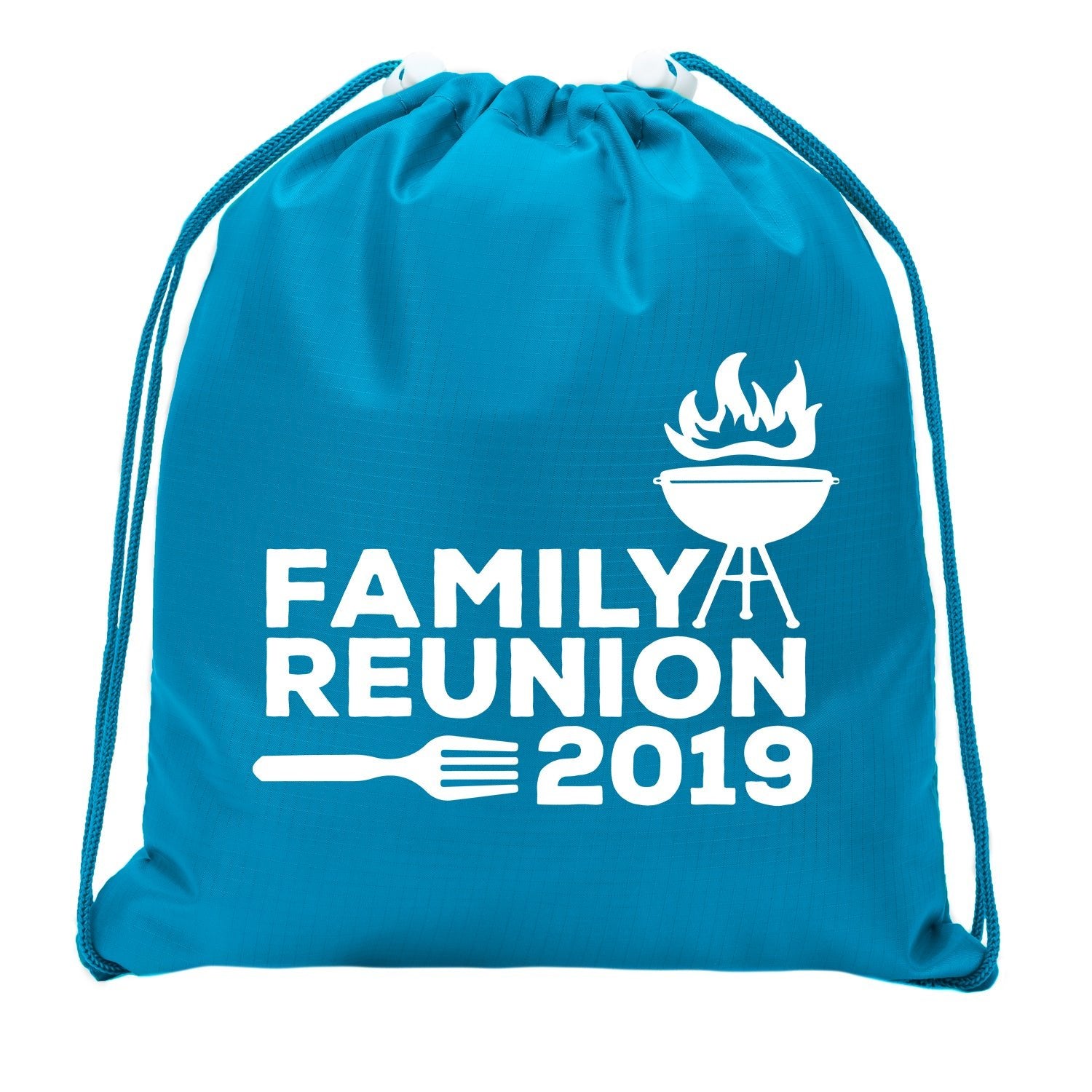 Flaming Grill - Family Reunion Custom Year Mini Polyester Drawstring Bag - Mato & Hash