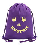 Funny Jack o Lantern Custom Cotton Halloween Drawstring Bag - Mato & Hash