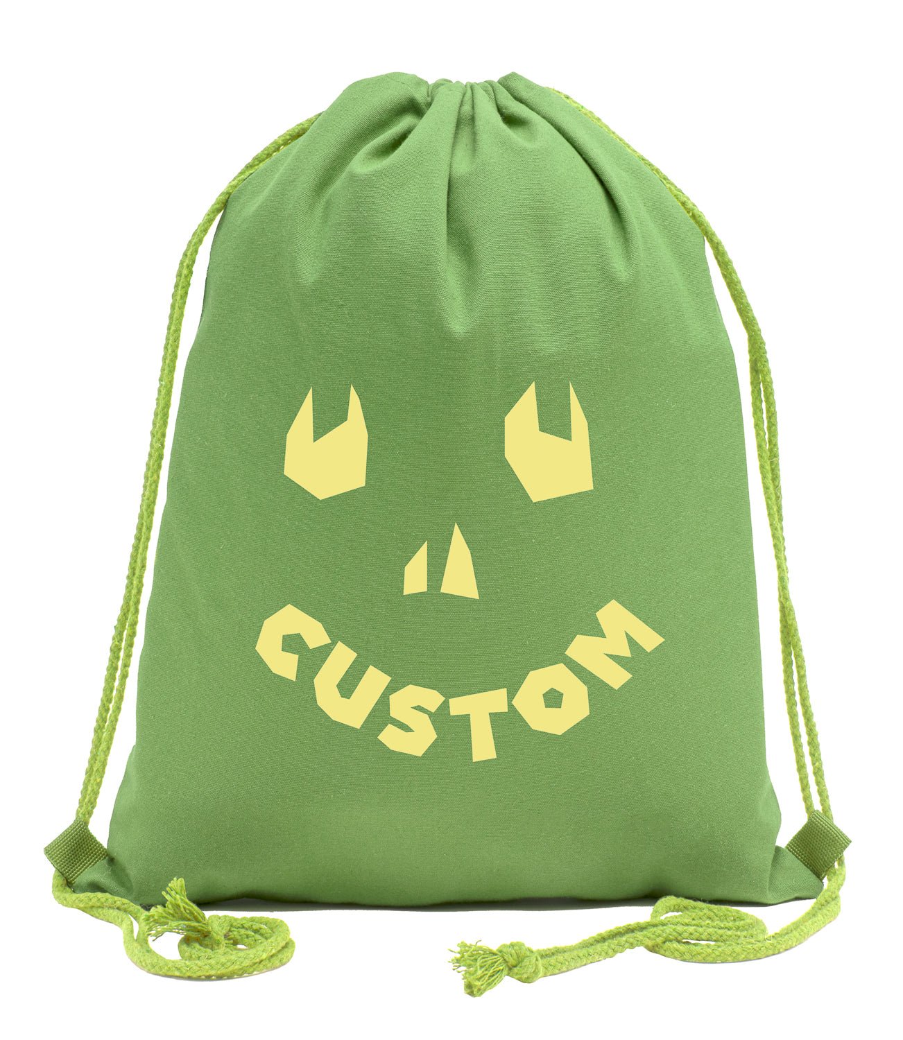 Funny Jack o Lantern Custom Cotton Halloween Drawstring Bag - Mato & Hash
