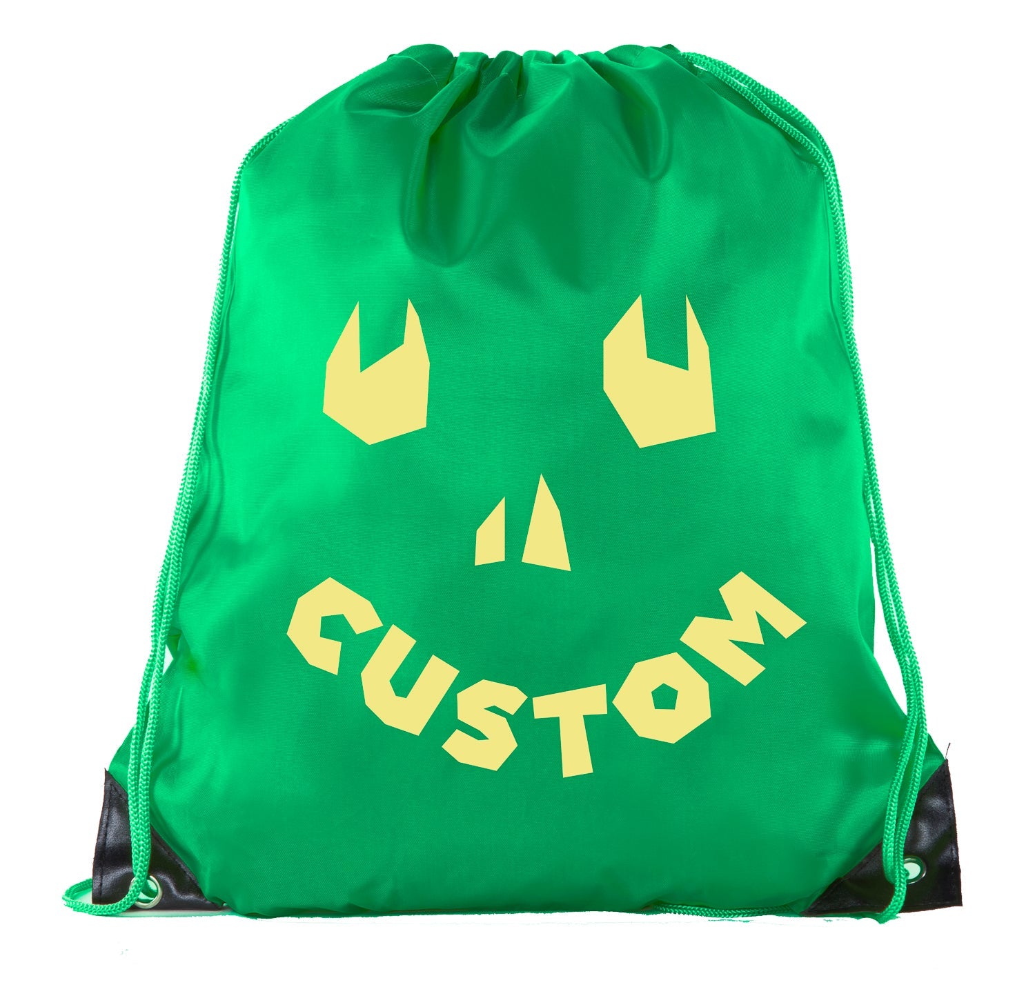 Funny Jack o Lantern Custom Polyester Halloween Drawstring Bag - Mato & Hash