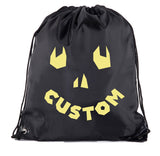 Funny Jack o Lantern Custom Polyester Halloween Drawstring Bag