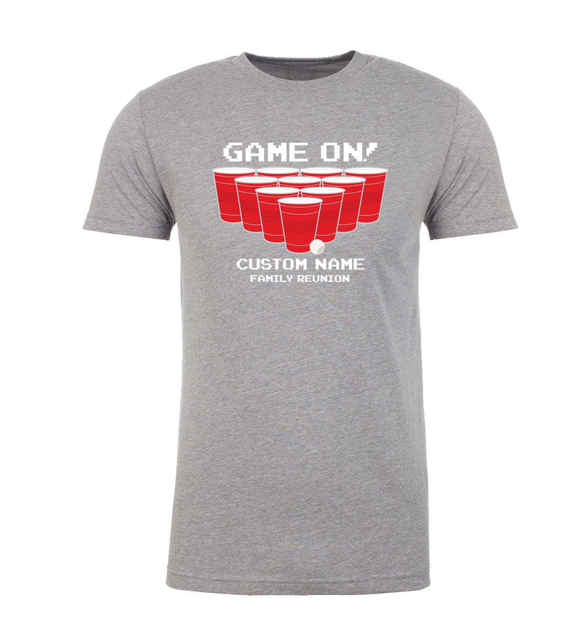 Game On! Beer Pong - Custom Name Family Reunion Unisex T Shirts - Mato & Hash